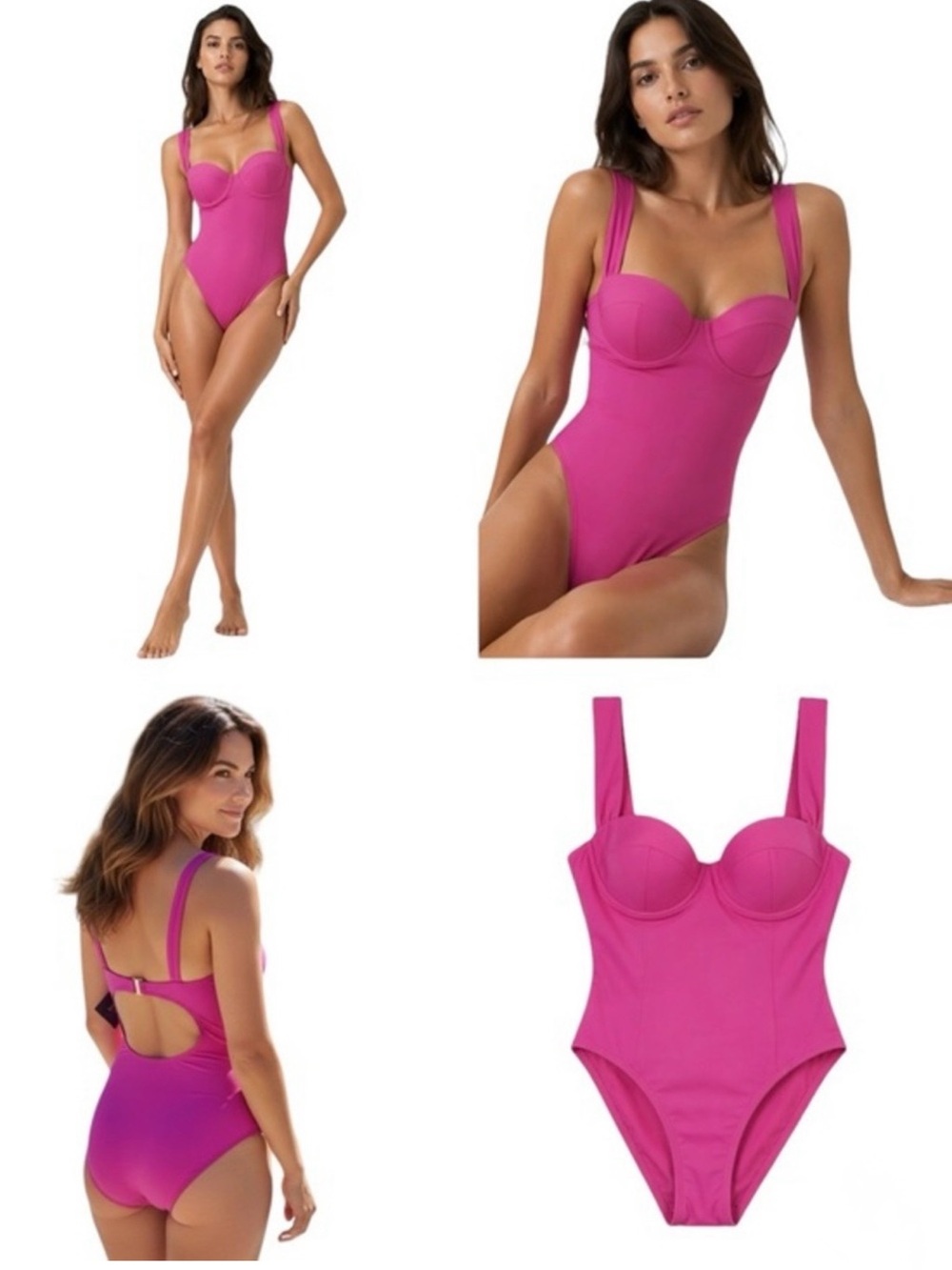 kate spade Bright Pink Underwire One-Piece Swimsuit